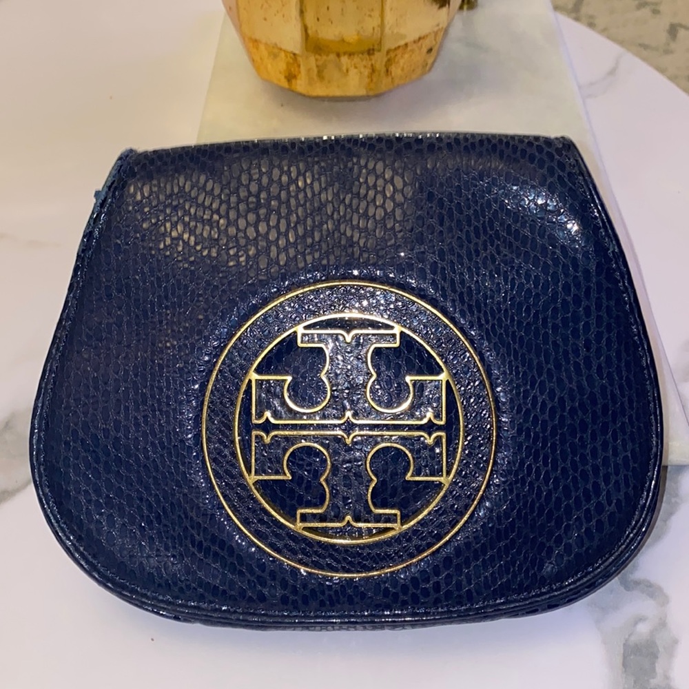 Navy Tory Burch Amanda logo cross body